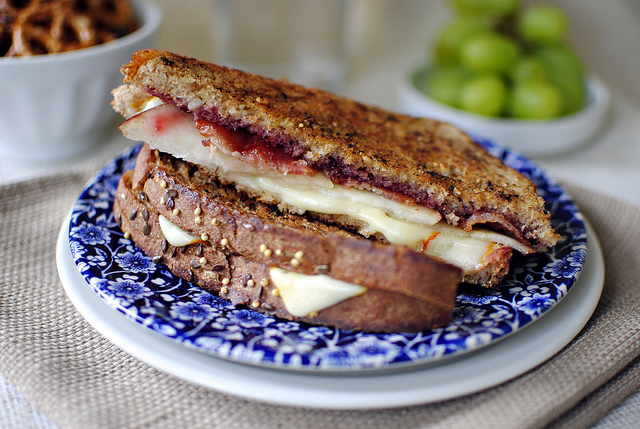 Bacon Pear and Raspberry Grilled Cheese