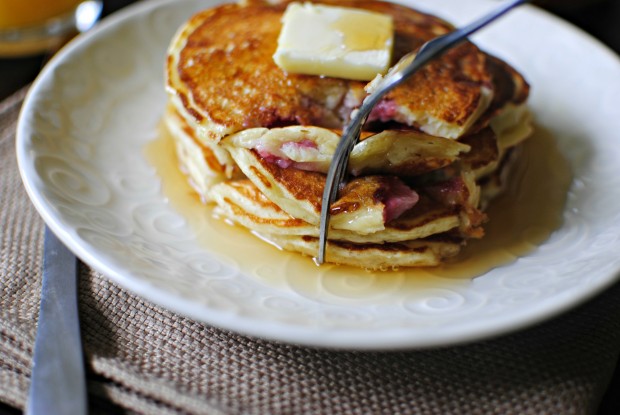 bite of Strawberry Buttermilk Pancakes 