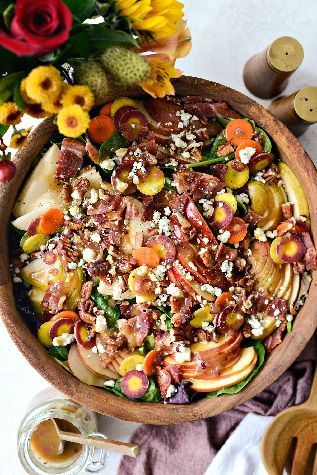 Fall Harvest Salad with Warm Maple Bacon Vinaigrette - Simply Scratch