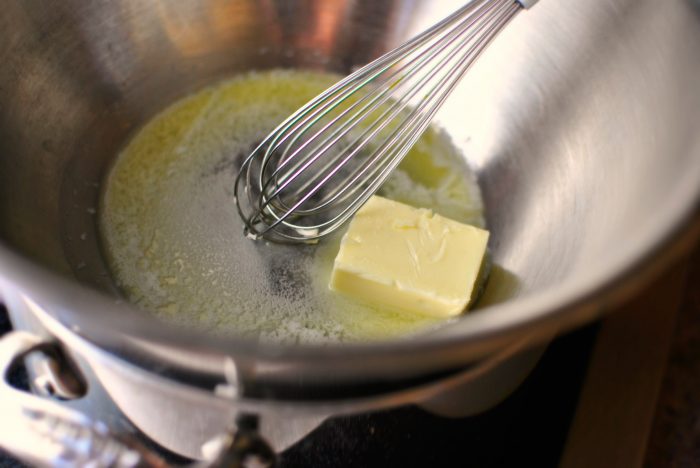 melt butter in double boiler