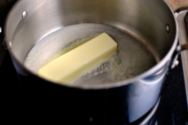 butter in skillet