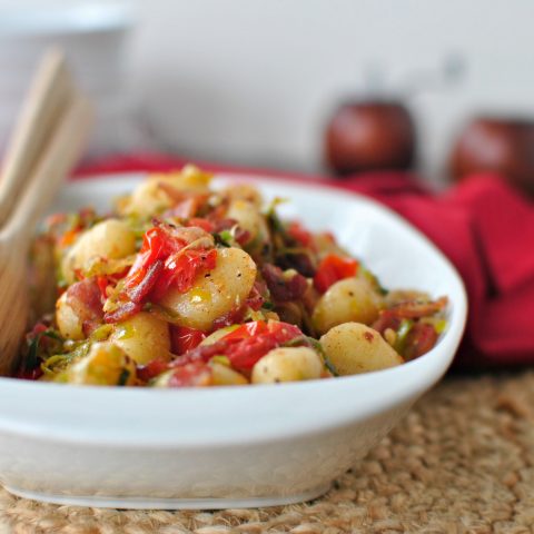 Pan-Toasted Gnocchi with Bacon, Leeks and Fresh Tomato - Simply Scratch