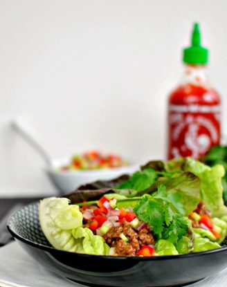 Spicy Sriracha Steak Lettuce Wraps