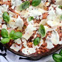 Easy Skillet Lasagna l SimplyScratch.com #skillet #lasagna #easy #recipe #onepan