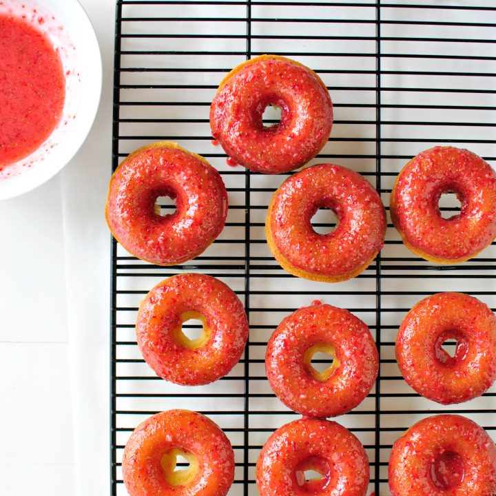Buttermilk Cake Doughnuts with Fresh Strawberry Glaze Simply Scratch