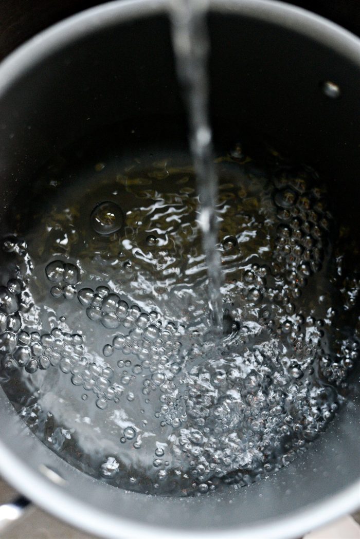 fill a pot with water and bring to a boil