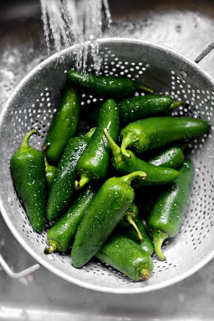 rinse jalapeños well