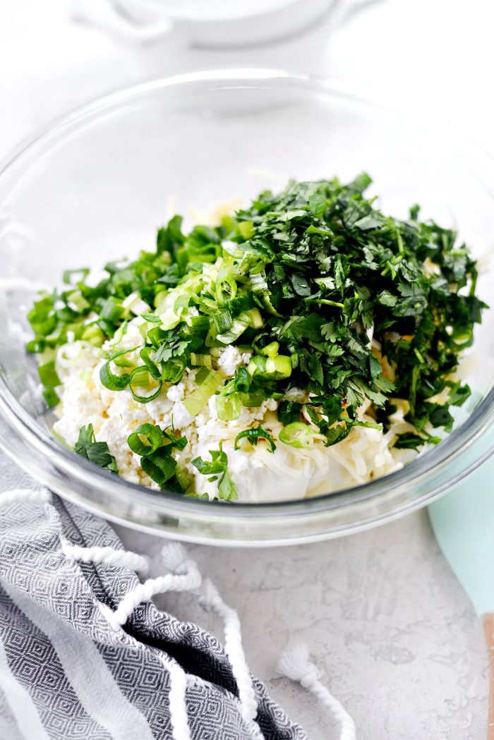 add green onions and cilantro