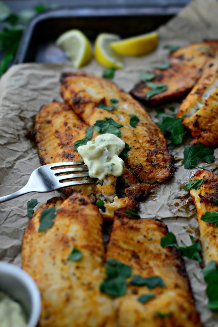 Cajun Tilapia with Lemon Tarragon Tartar Sauce Simply Scratch