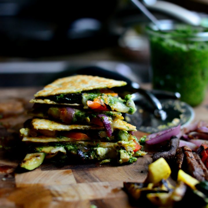 Grilled Vegetable Spinach Pesto Quesadillas Simply Scratch