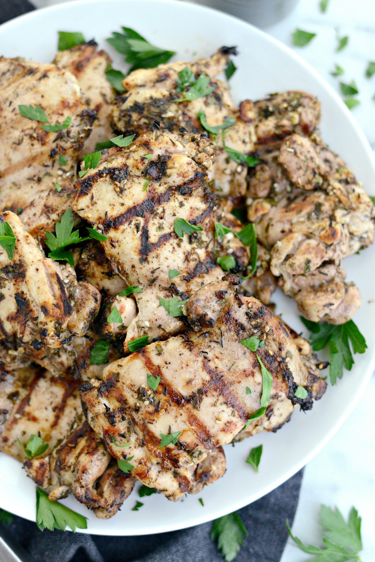 Grilled Za'atar Chicken Thighs l SimplyScratch.com 