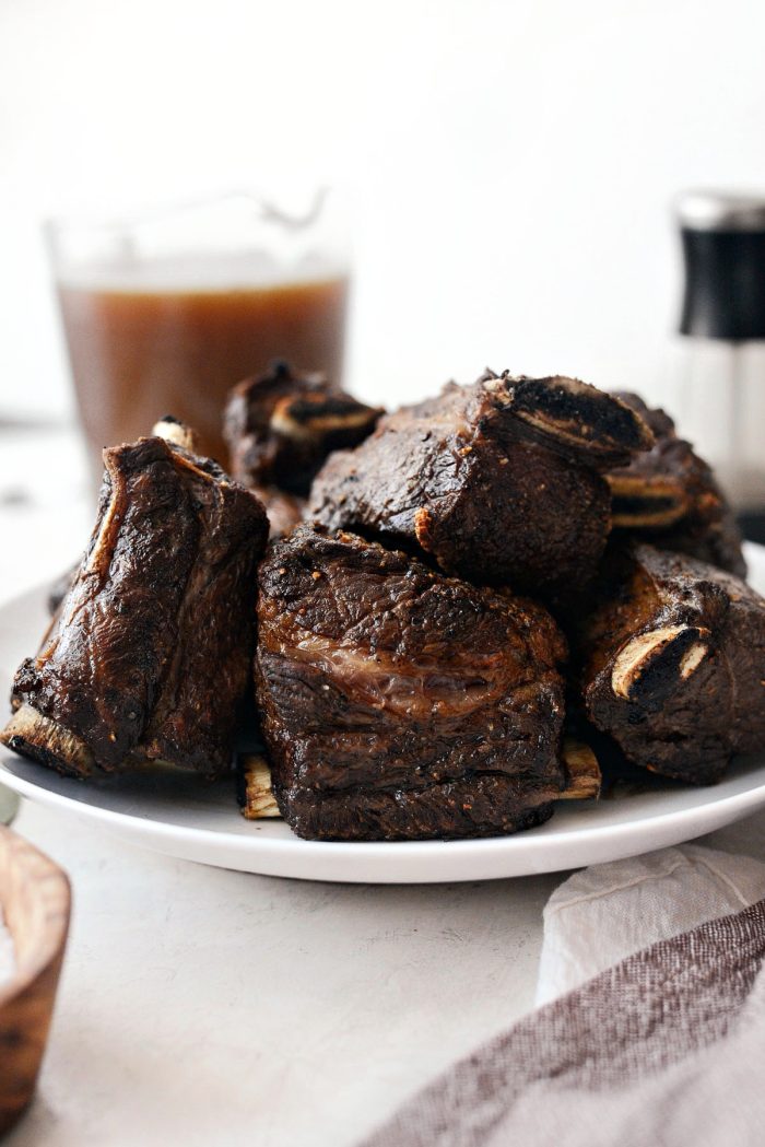 Seared short ribs on plate