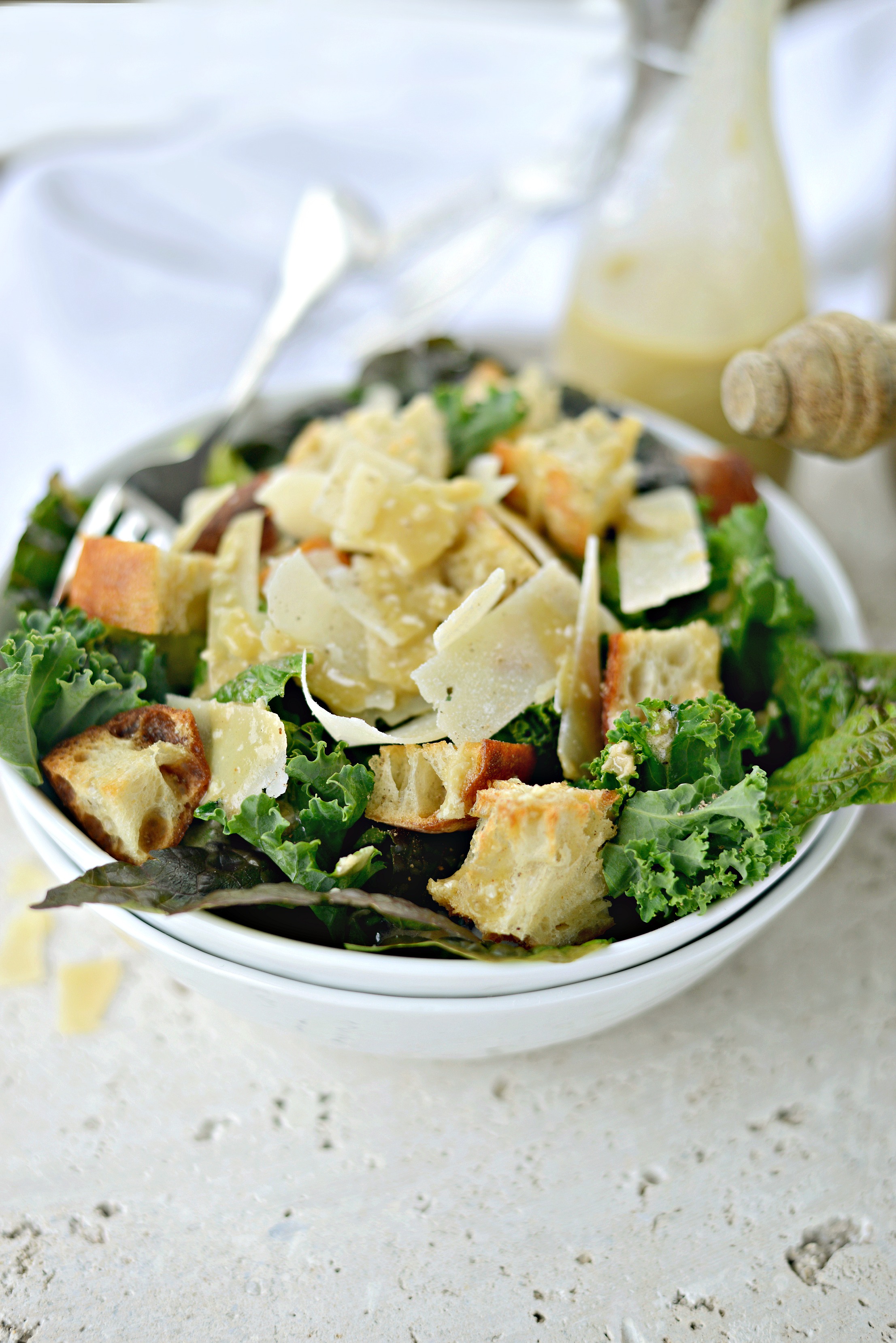 Kale Caesar Salad + Light Caesar Vinaigrette Simply Scratch