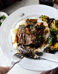 Wine Braised Beef Short Ribs l SimplyScratch.com #braised #beef #wine #shortribs #slowcooking #braising #fromscratch