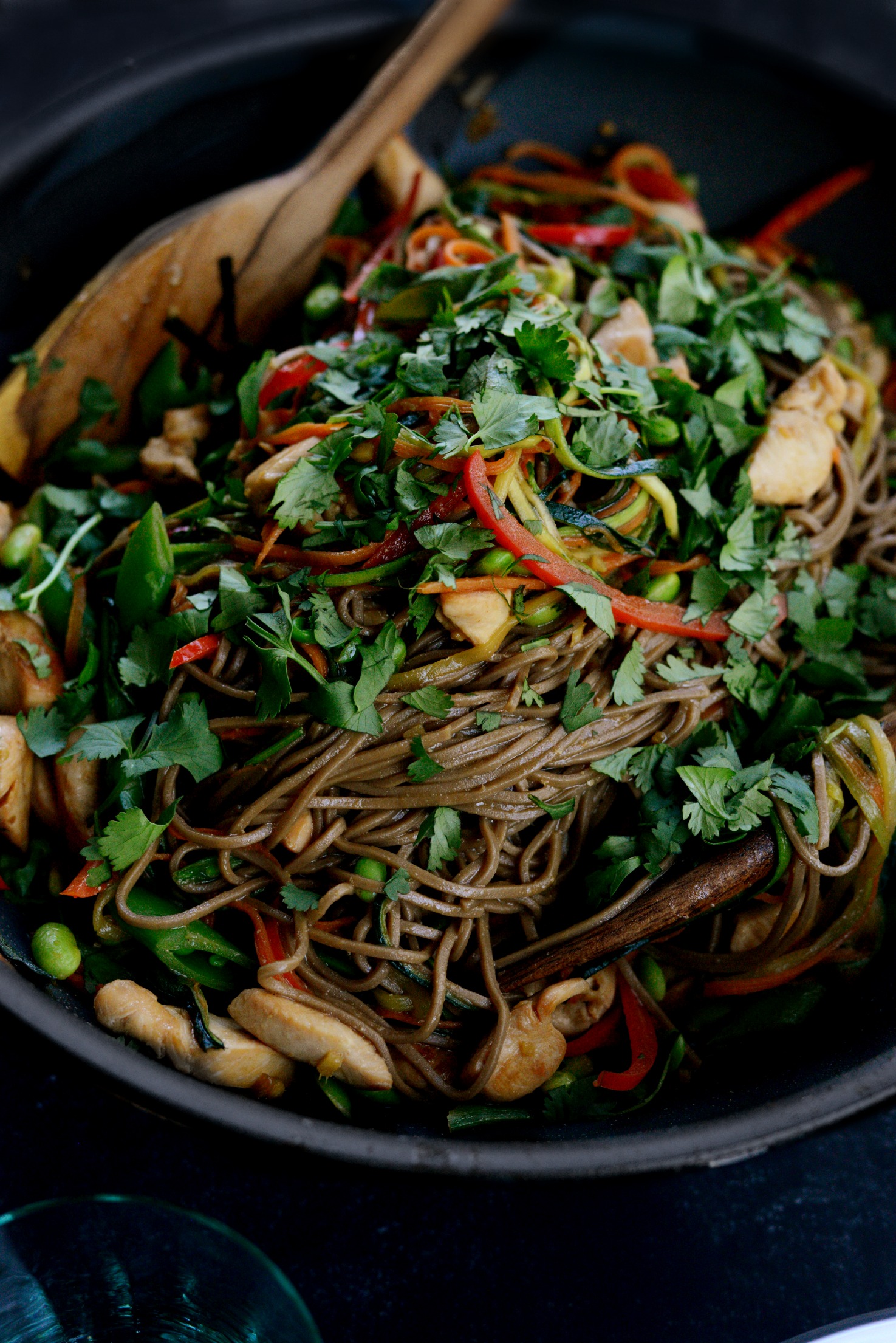 Chicken and Spring Vegetable Soba Noodle Stir fry - Simply Scratch