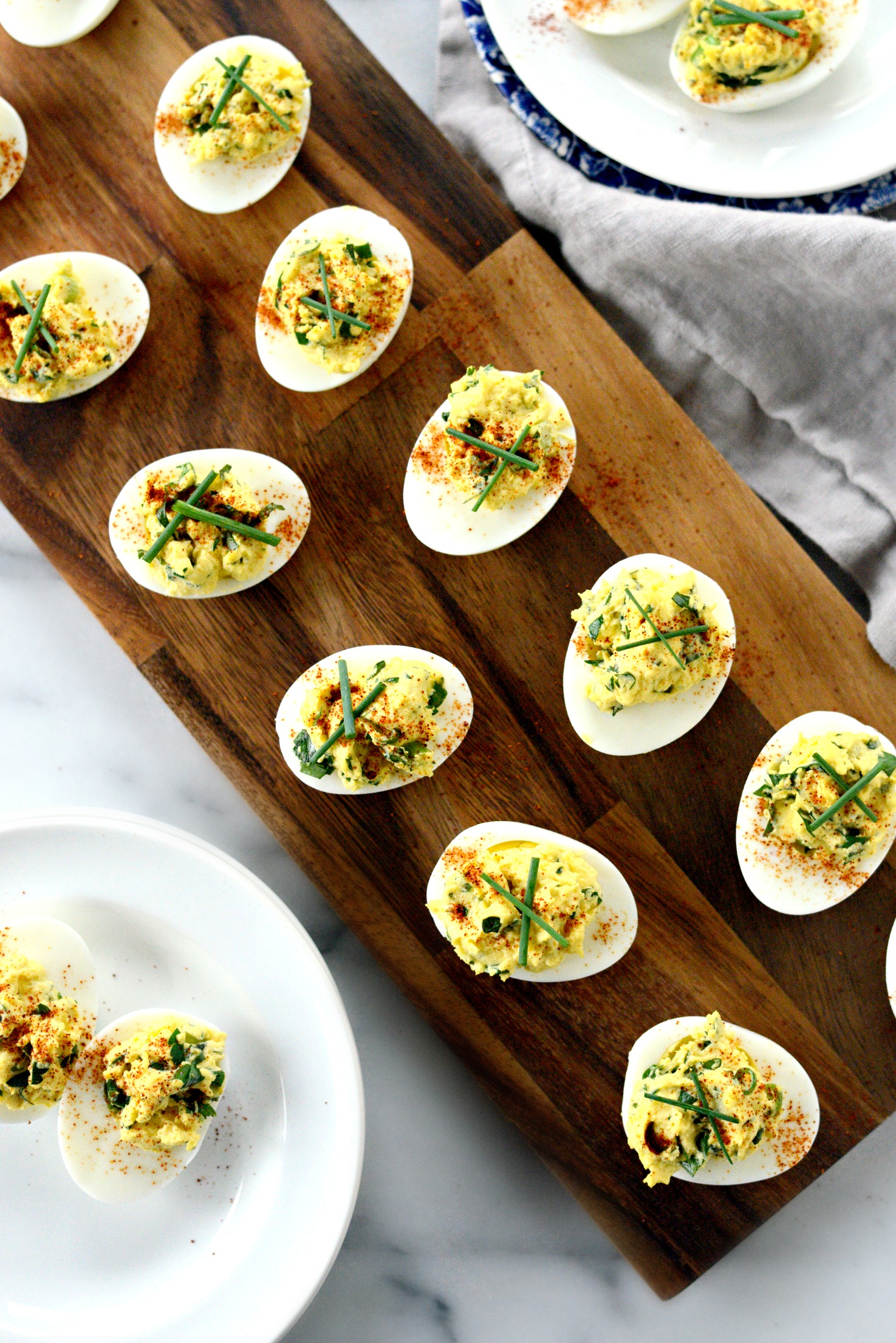 Simply Scratch Herbed Goat Cheese Deviled Eggs - Simply Scratch