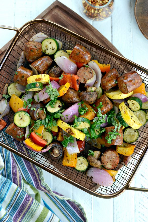 30-minute Chicken Sausage and Italian Vegetable Kebabs - Simply Scratch