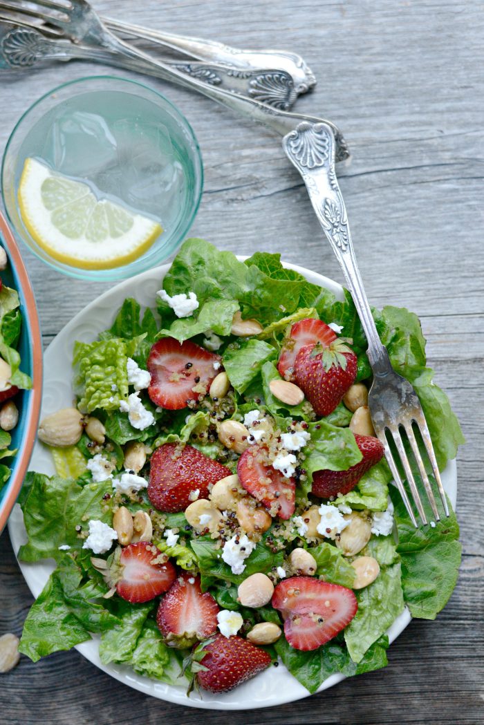 Strawberry + Goat Cheese Salad with Crispy Fried Quinoa l SimplyScratch.com (28)