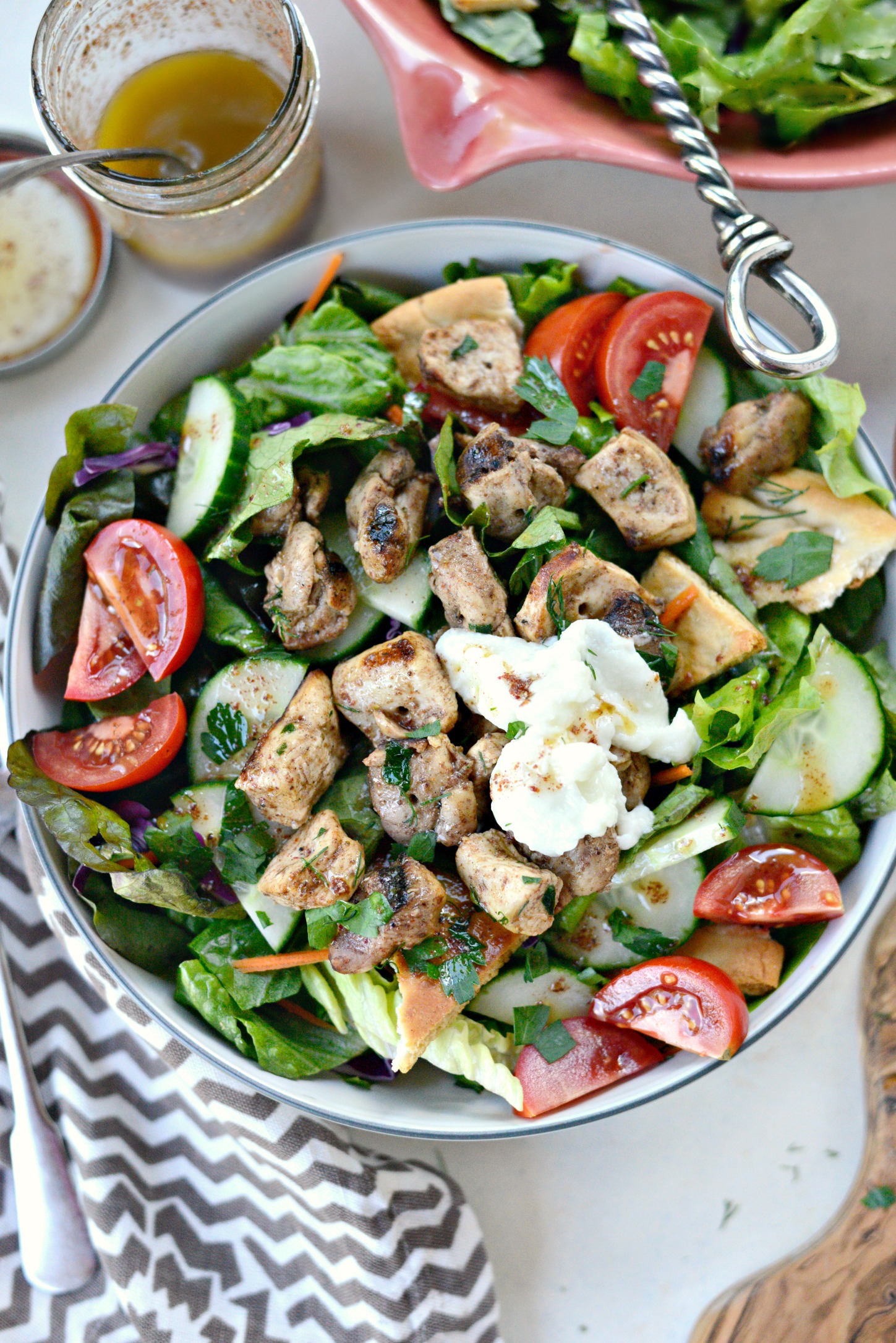 Chicken Tawook Salad with Lemon Sumac Dressing Simply Scratch