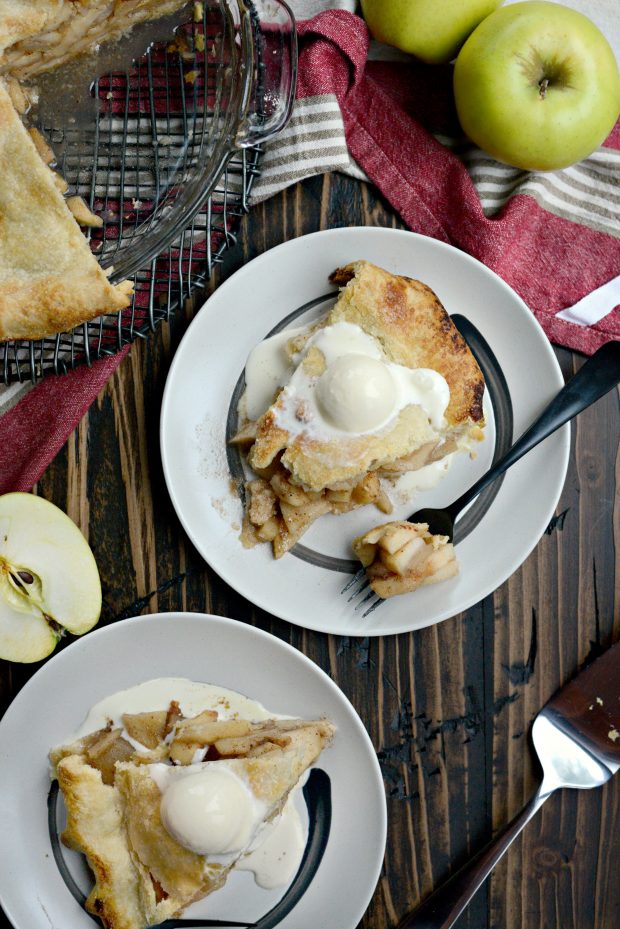 Baked Homemade Apple Pie on plates