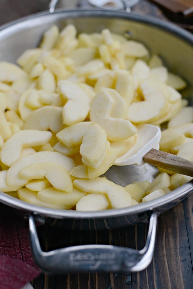 Add butter and apples to skillet