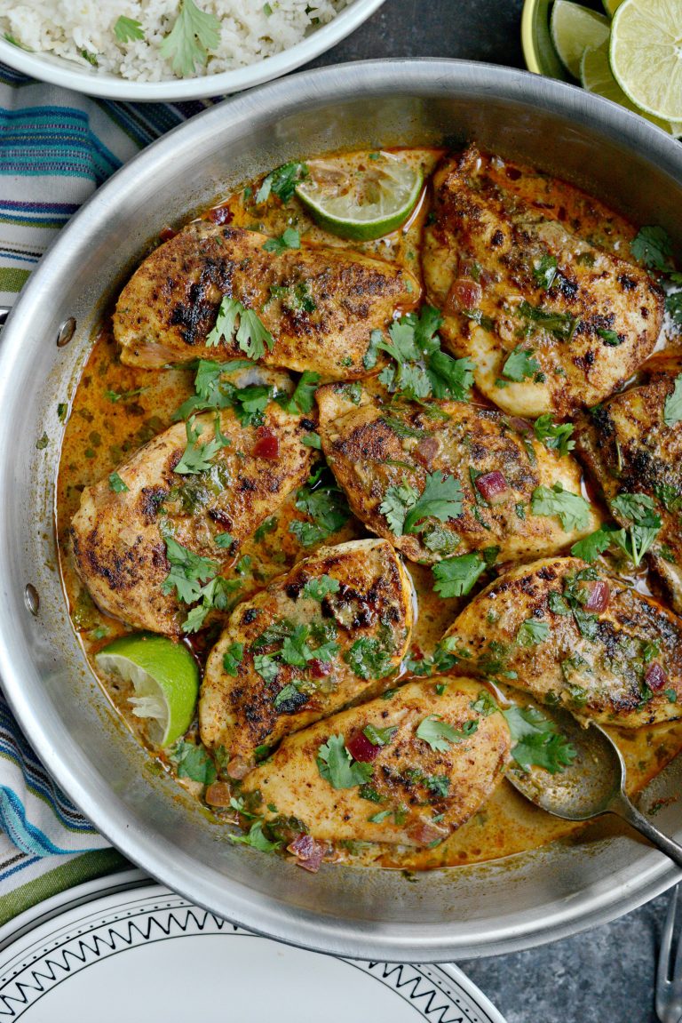 Easy One Skillet Creamy Cilantro Lime Chicken - Simply Scratch