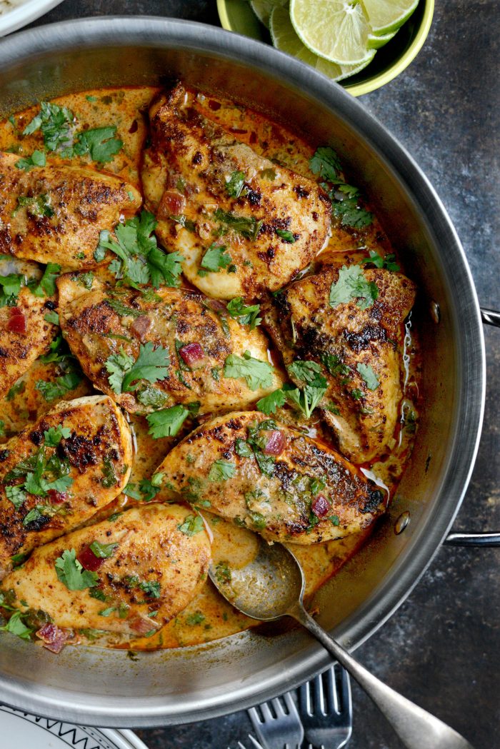 Easy One Skillet Creamy Cilantro Lime Chicken