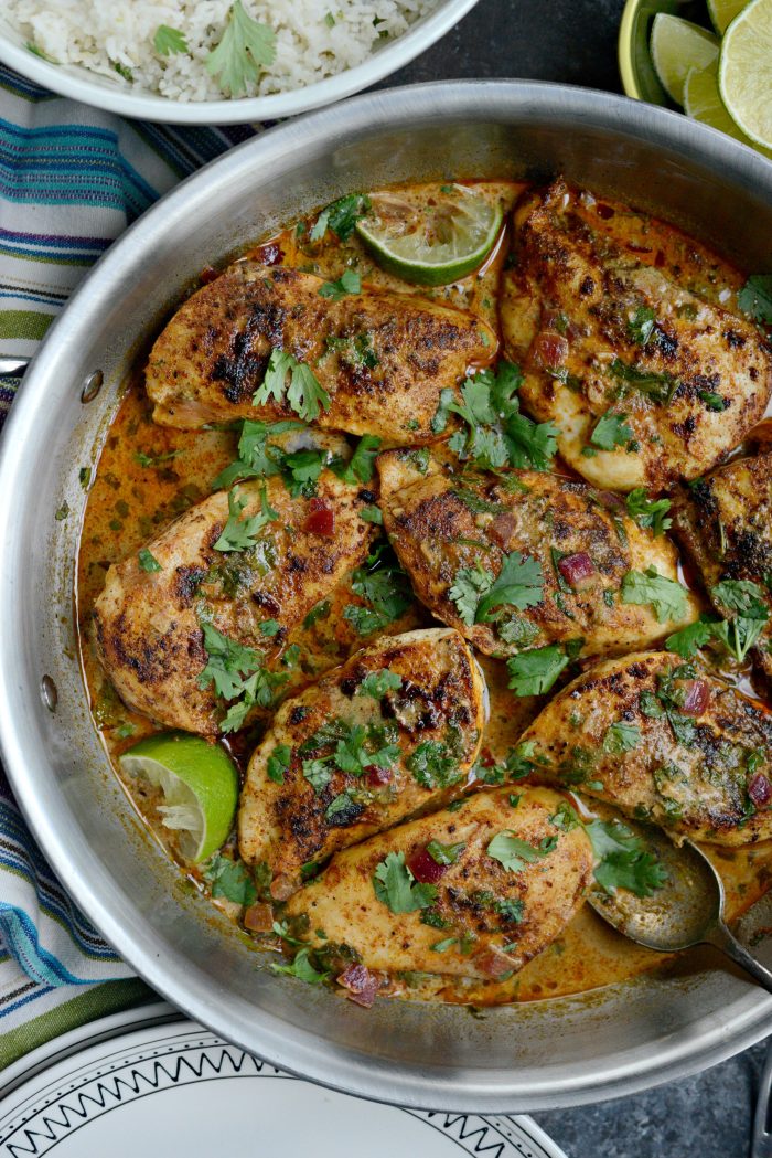 Easy One Skillet Creamy Cilantro Lime Chicken