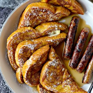 pumpkin French toast with sausage
