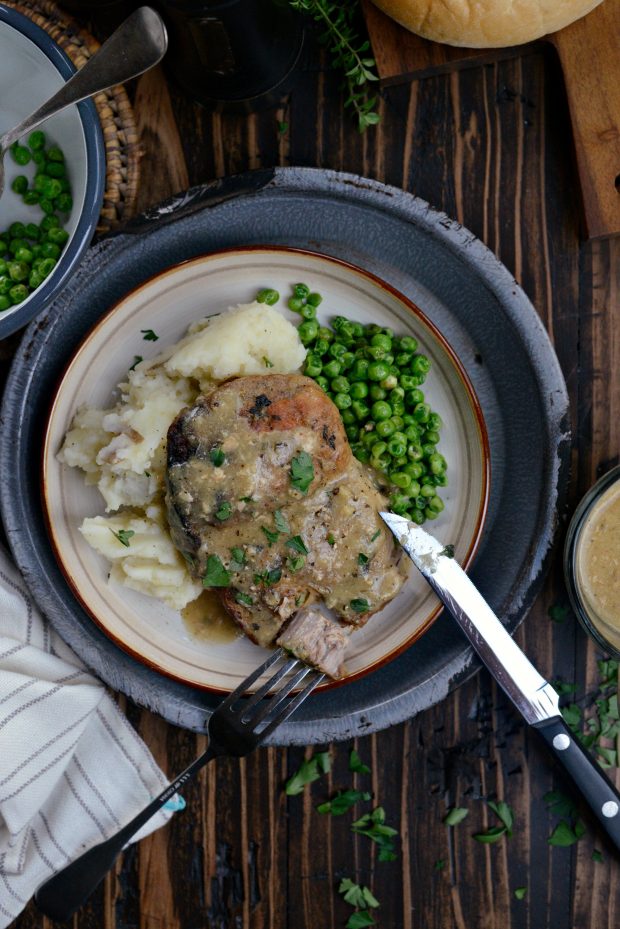 slow cooker pork chops with herb gravy bite
