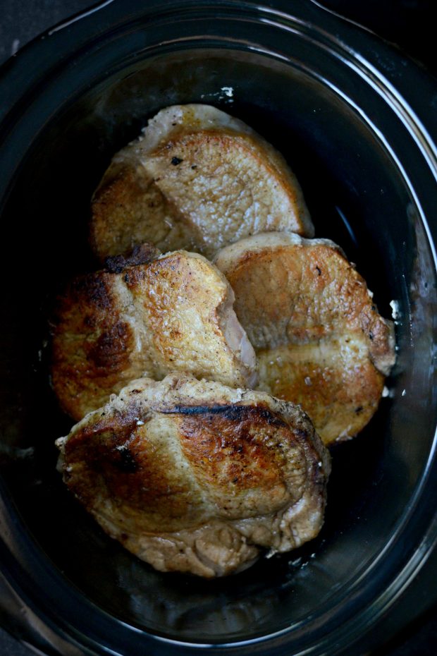 seared pork chops in slow cooker