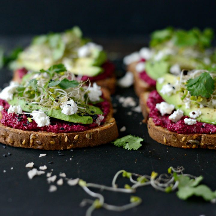 The BEST Avocado Beet Hummus Toast-image