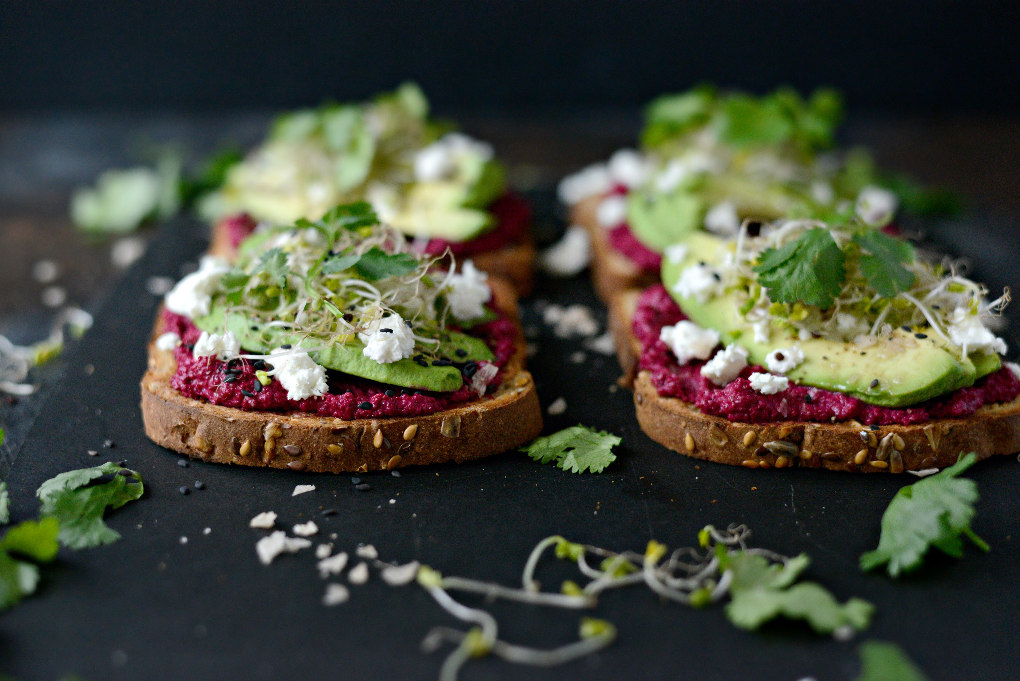 Avocado Beet Hummus Toast Simply Scratch