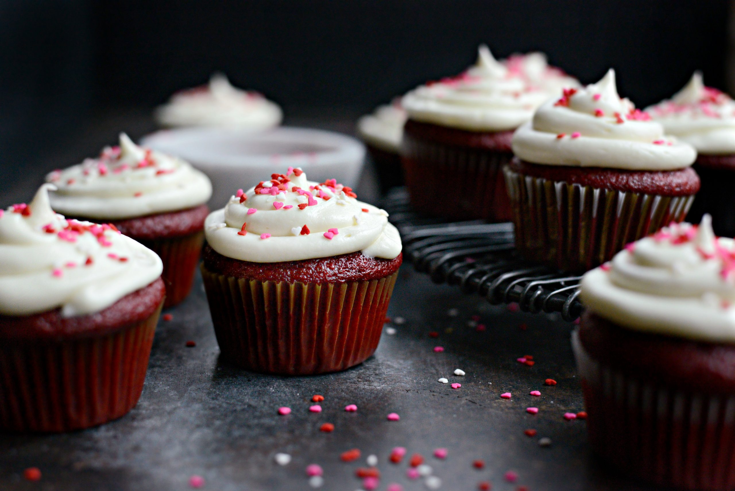 Red Velvet Cupcakes with White Chocolate Cream Cheese Frosting