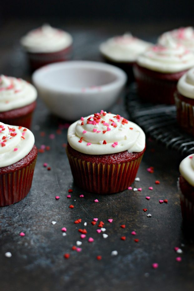 Red Velvet Cupcakes with White Chocolate Cream Cheese Frosting