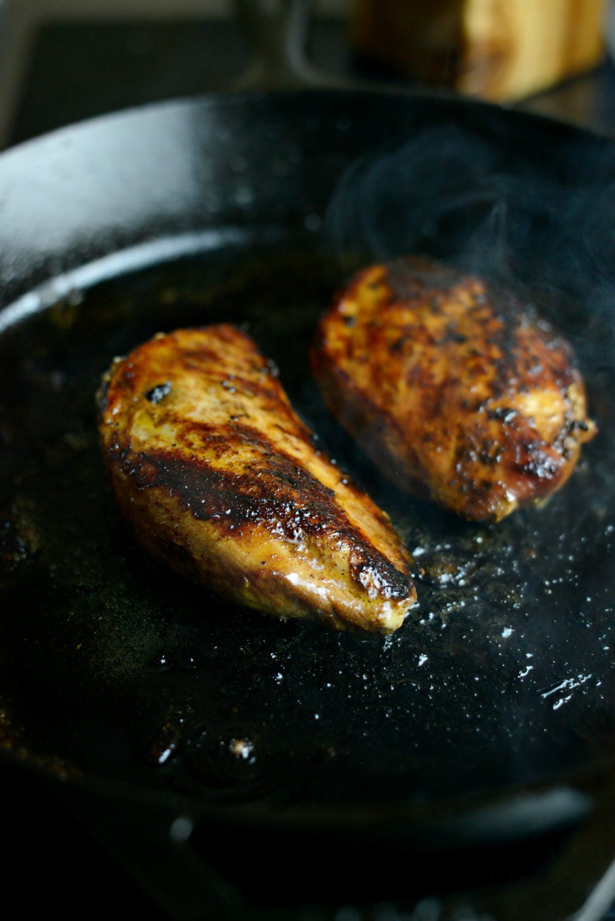 cooking chicken in cast iron skillet