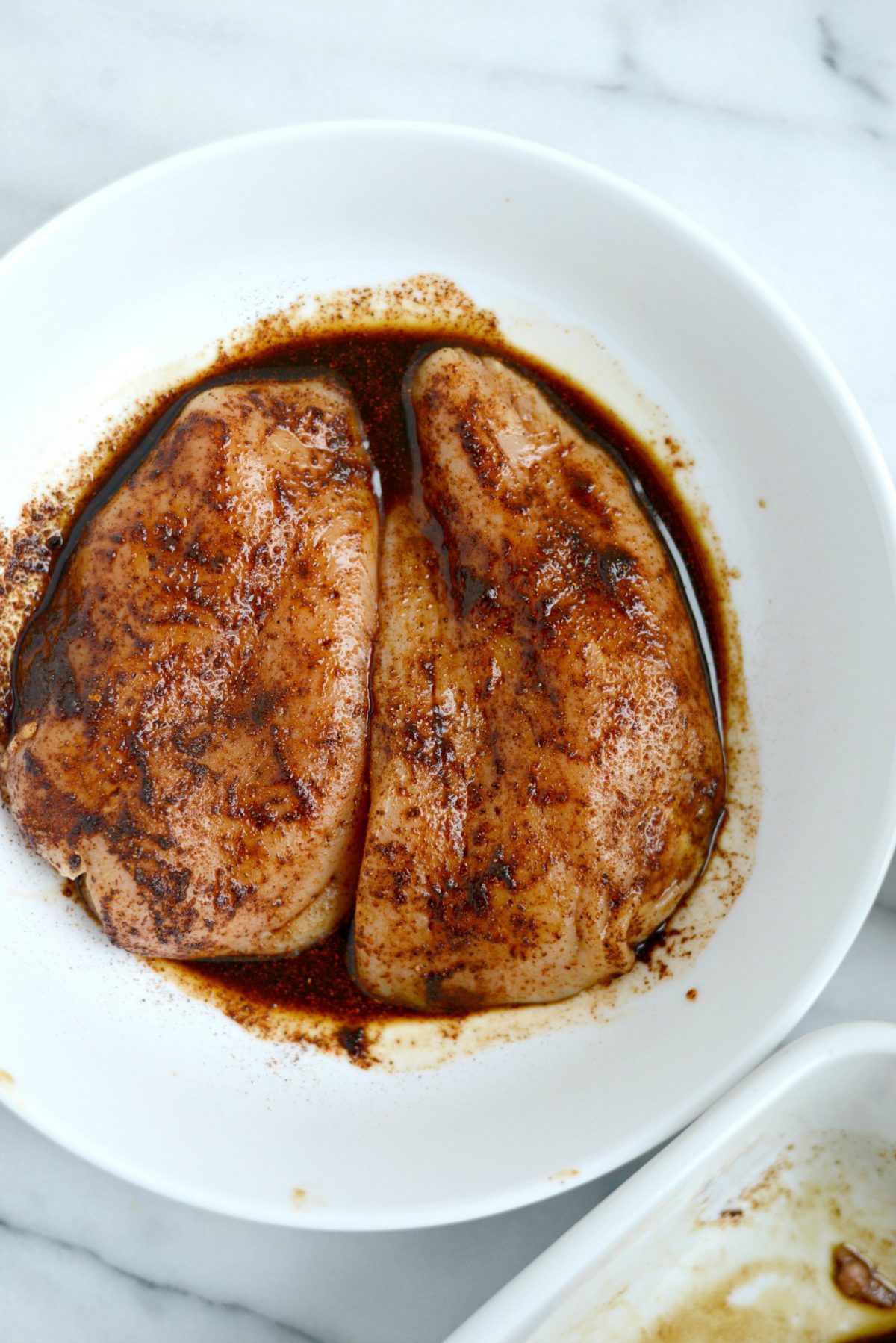 chicken in spices and Worcestershire