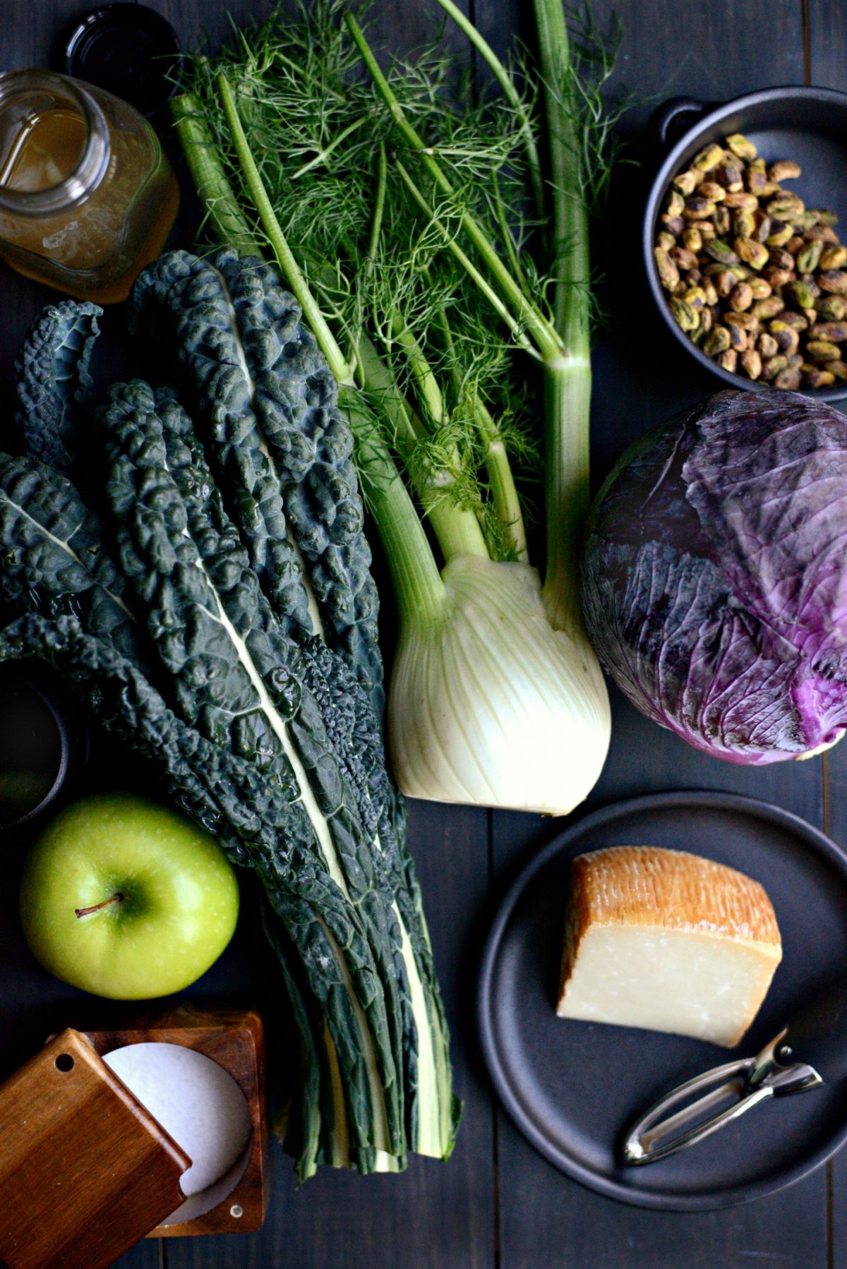 ingredients for Kale, Fennel and Apple Salad