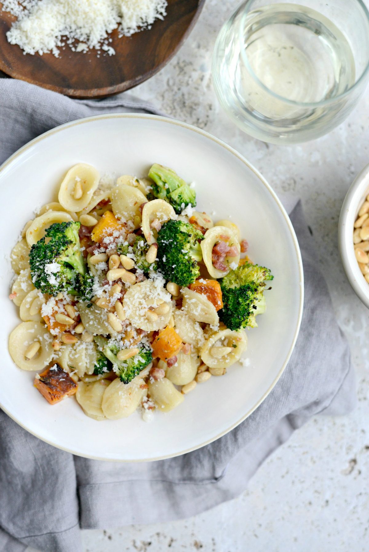 Orecchiette Pasta with Pancetta, Butternut Squash and Broccoli