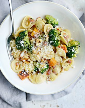 Orecchiette Pasta with Pancetta, Butternut Squash and Broccoli