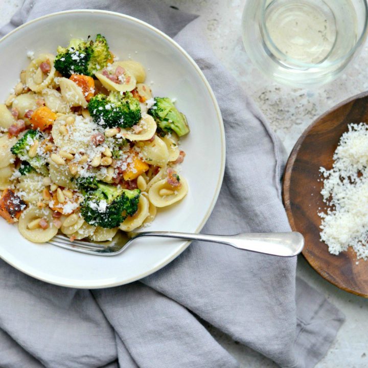 Orecchiette Pasta with Pancetta, Butternut Squash and Broccoli Simply
