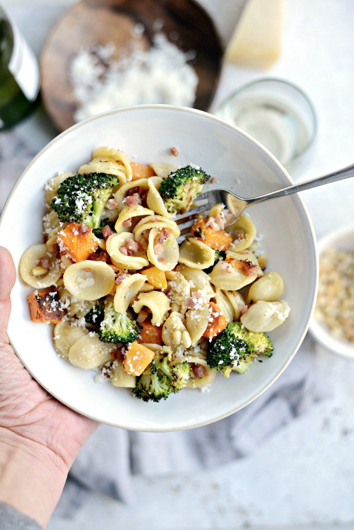 Orecchiette Pasta with Pancetta, Butternut Squash and Broccoli