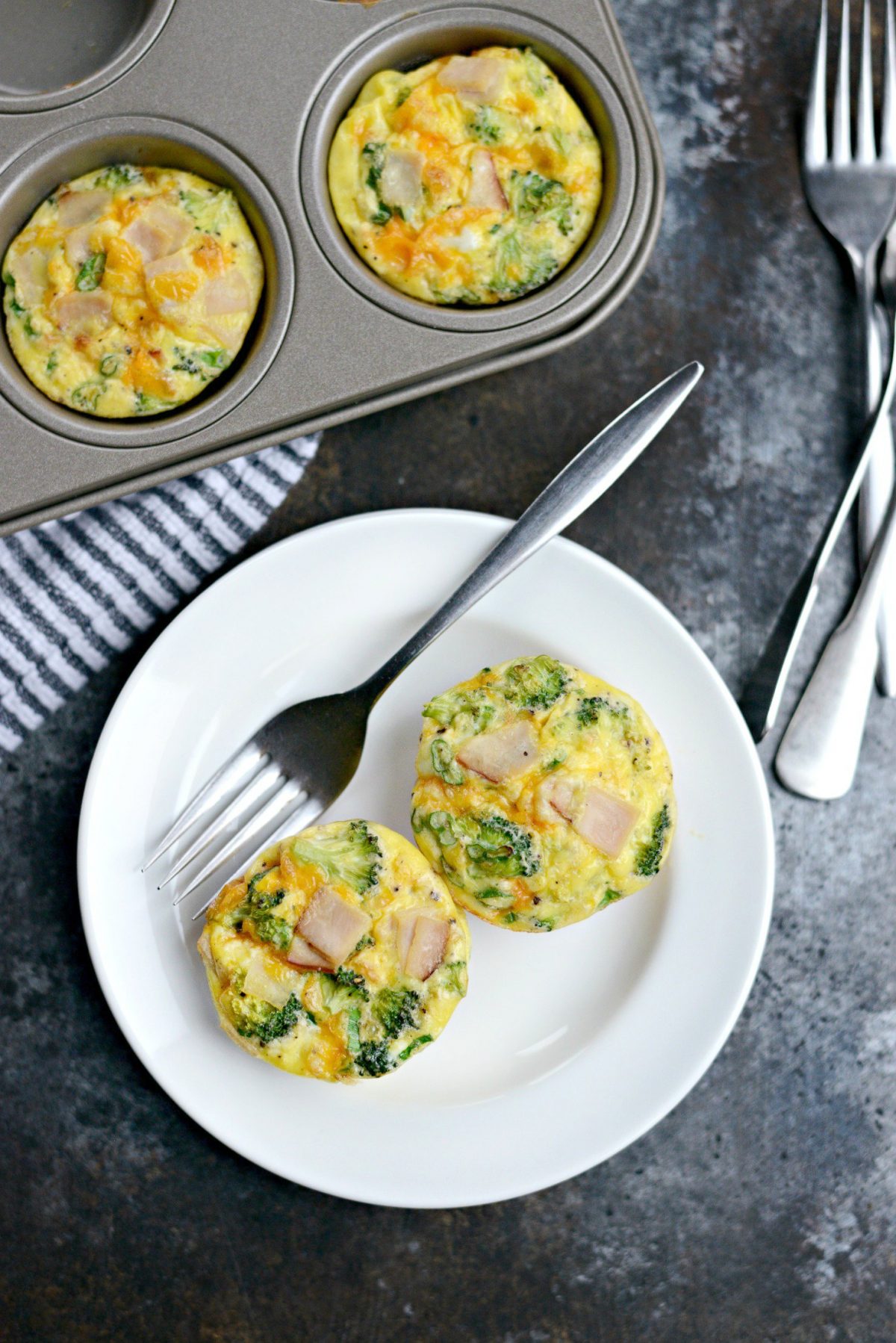 Turkey, Broccoli and Cheddar Mini Frittatas