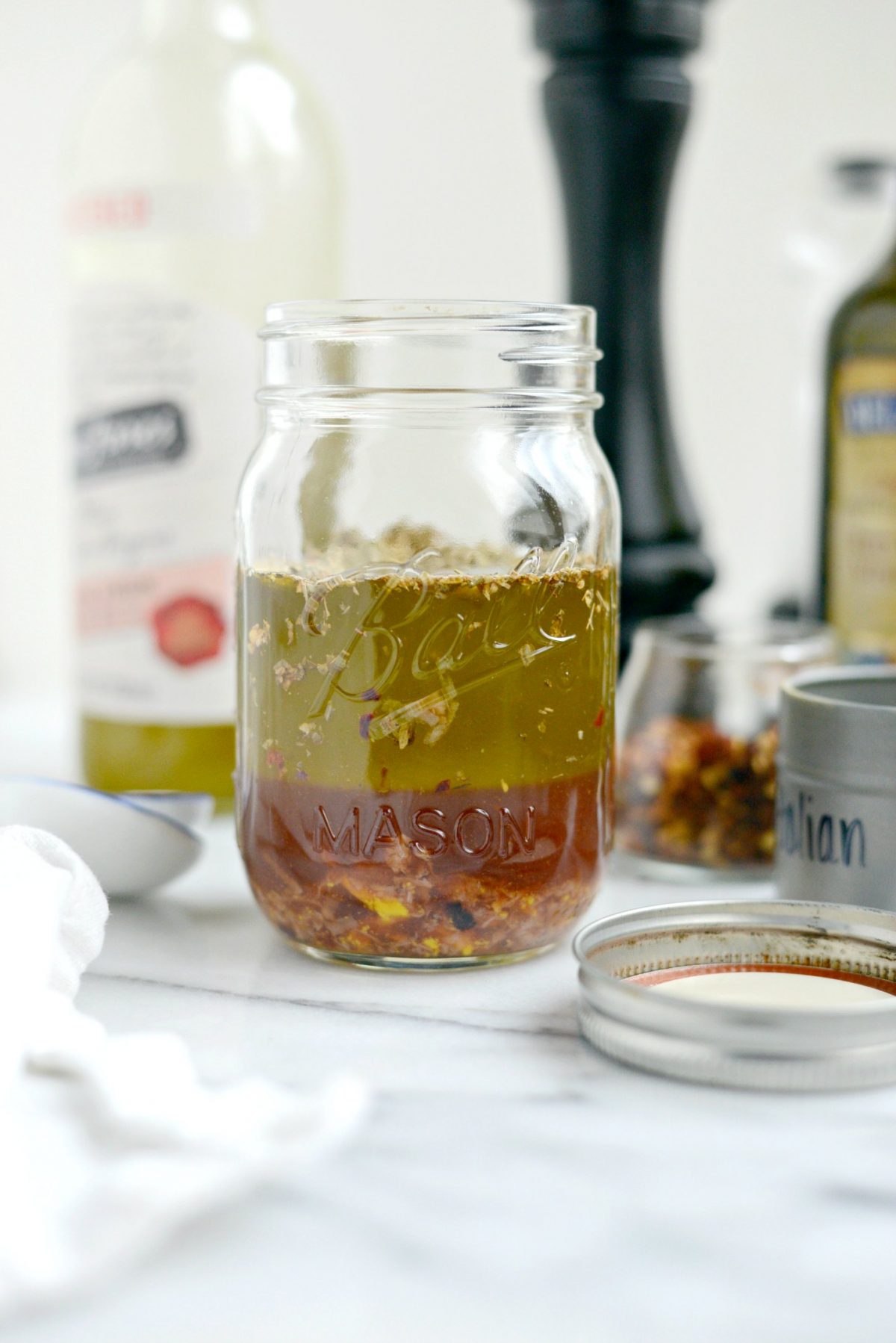 Zesty Italian Dressinade before shaking to combine.