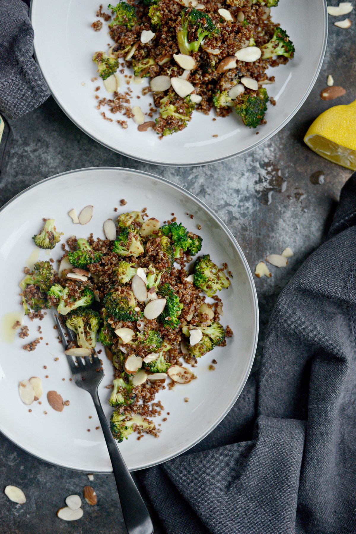 Lemon Broccoli Almond Quinoa 