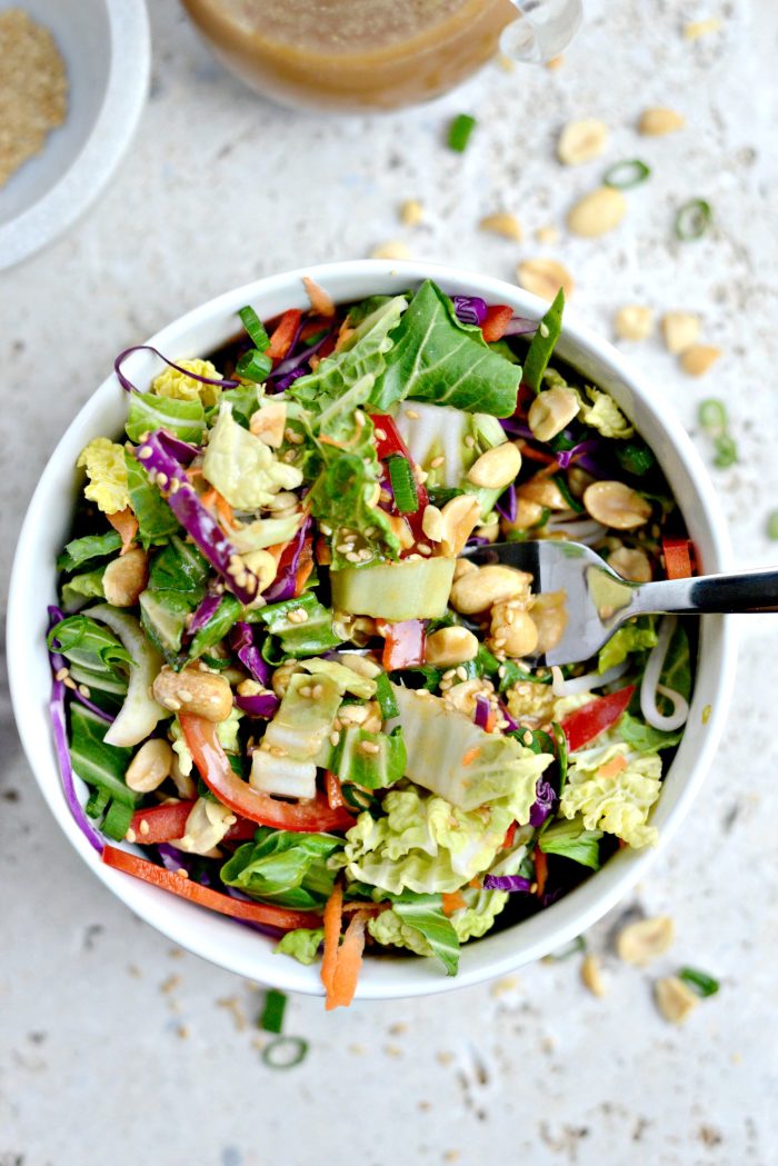 forkful of Crunchy Asian Veggie Salad