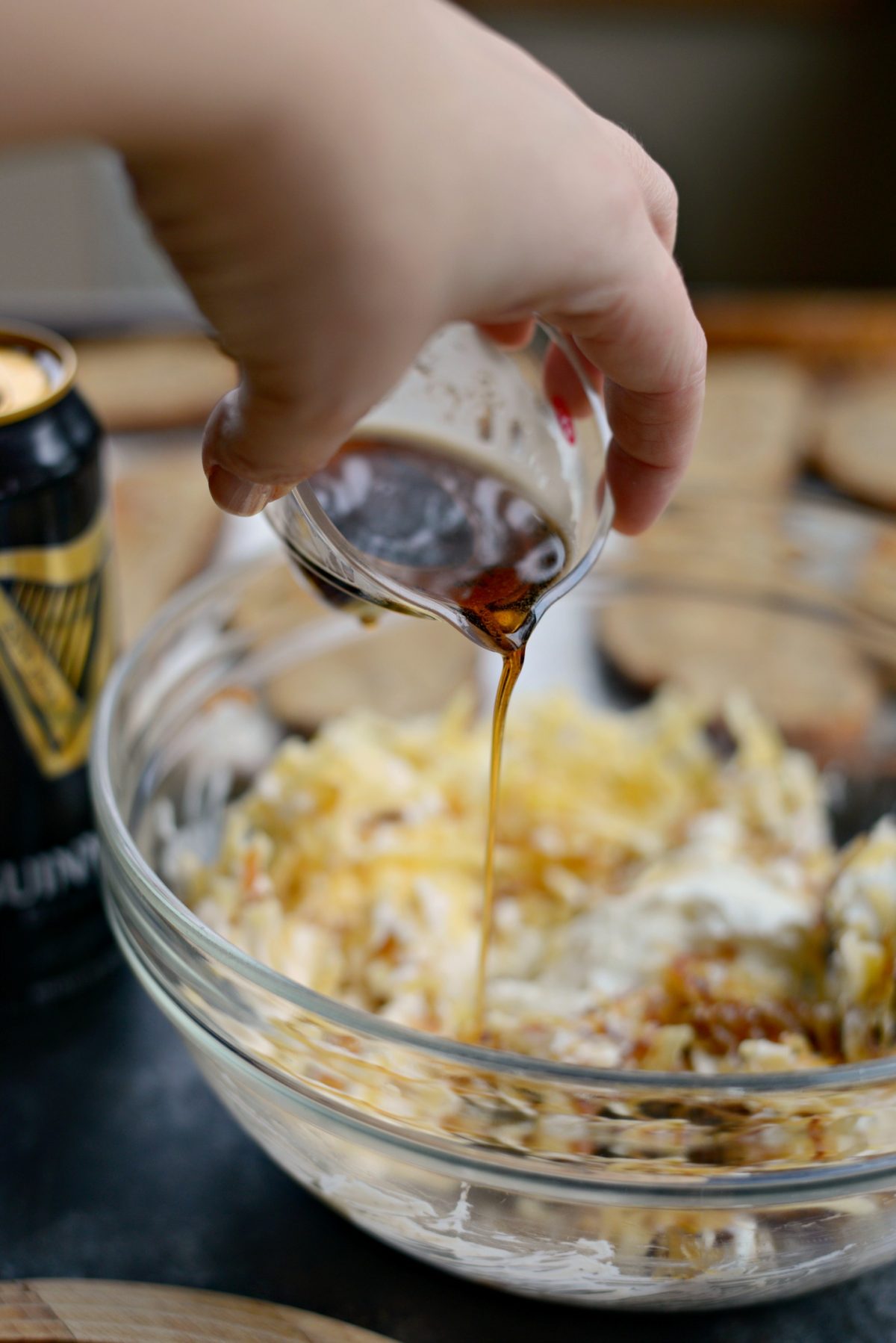 pouring in guinness