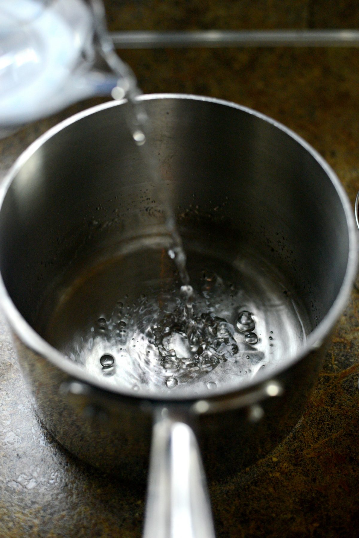  add water to saucepan.