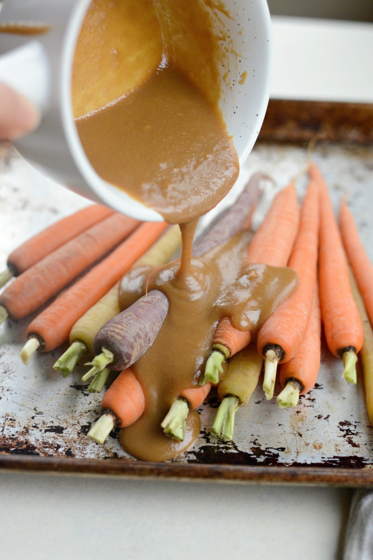 pour over carrots.