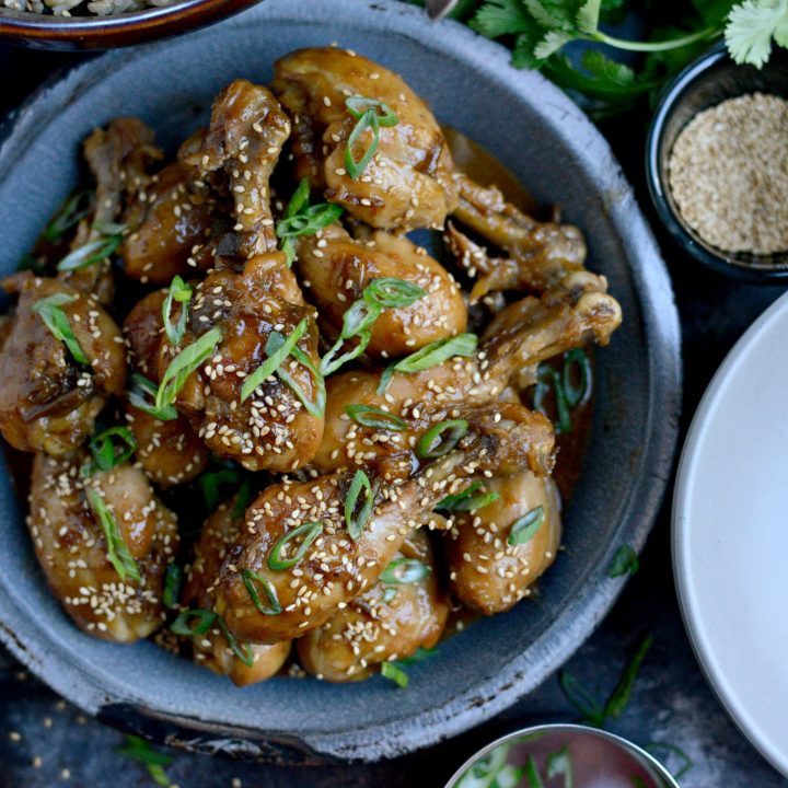 Sriracha Plum Glazed Drumsticks Simply Scratch